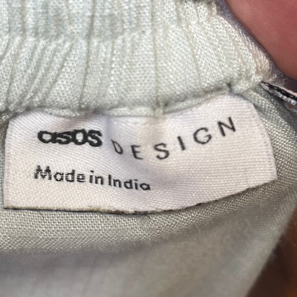 ASOS Design Sea foam Green Maxi Skirt w/Front Square Pockets Ruffle Waistband - Picture 7 of 9